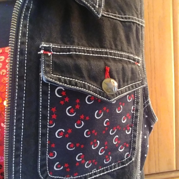 Cute Black Jean Vest! - Picture 2 of 5